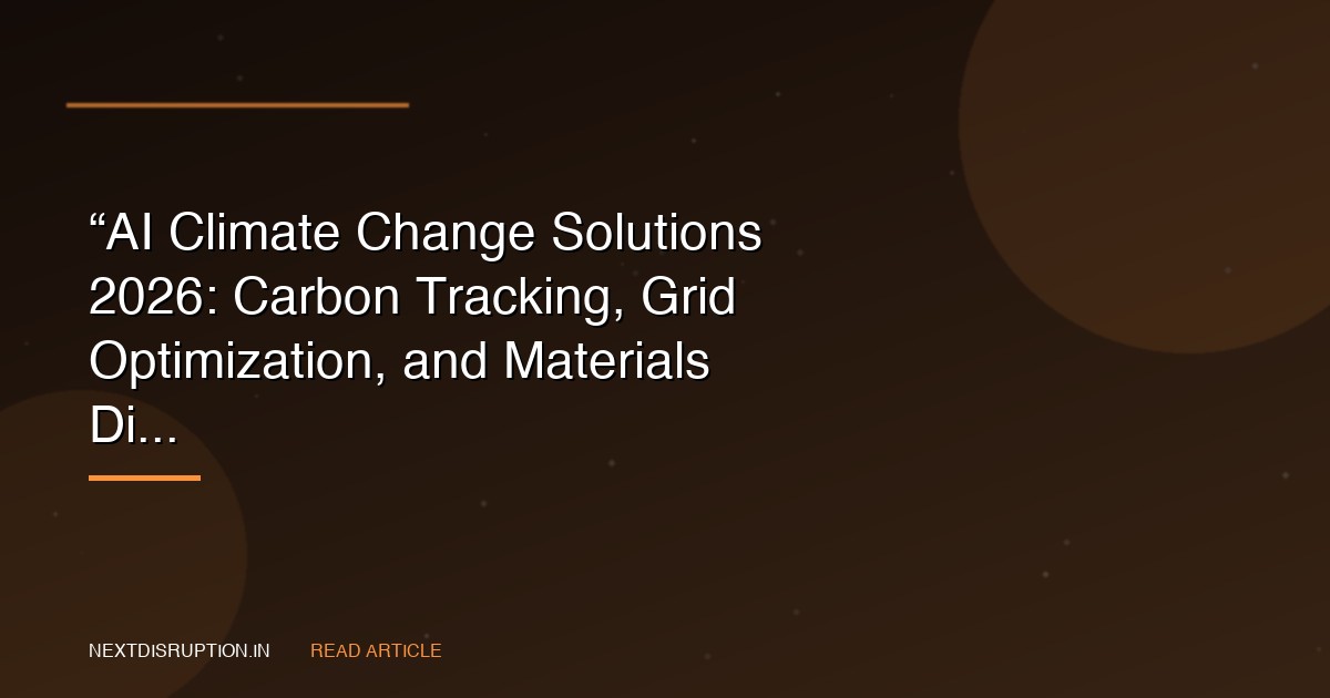 AI Climate Change Solutions 2026