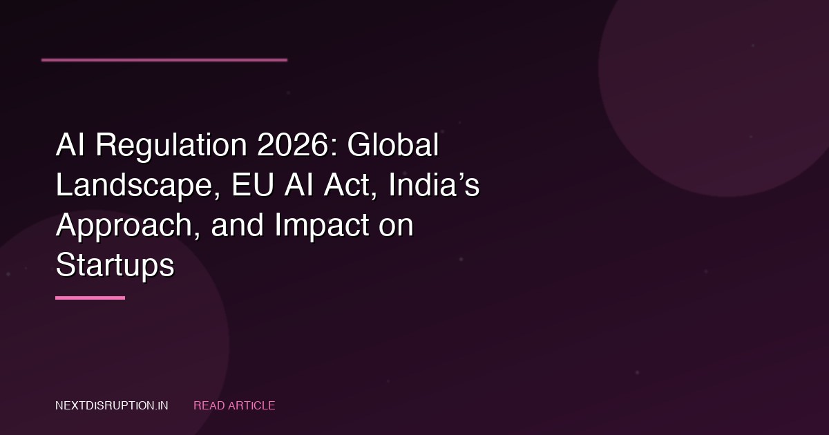 AI Regulation 2026: Global Landscape, EU AI Act, India’s Approach, and Impact on Startups