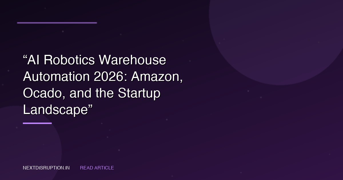 “AI Robotics Warehouse Automation 2026: Amazon, Ocado, and the Startup Landscape”